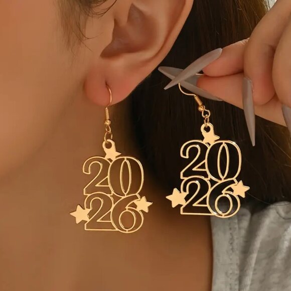 Gold Celebration Earrings - Picture 3 of 4